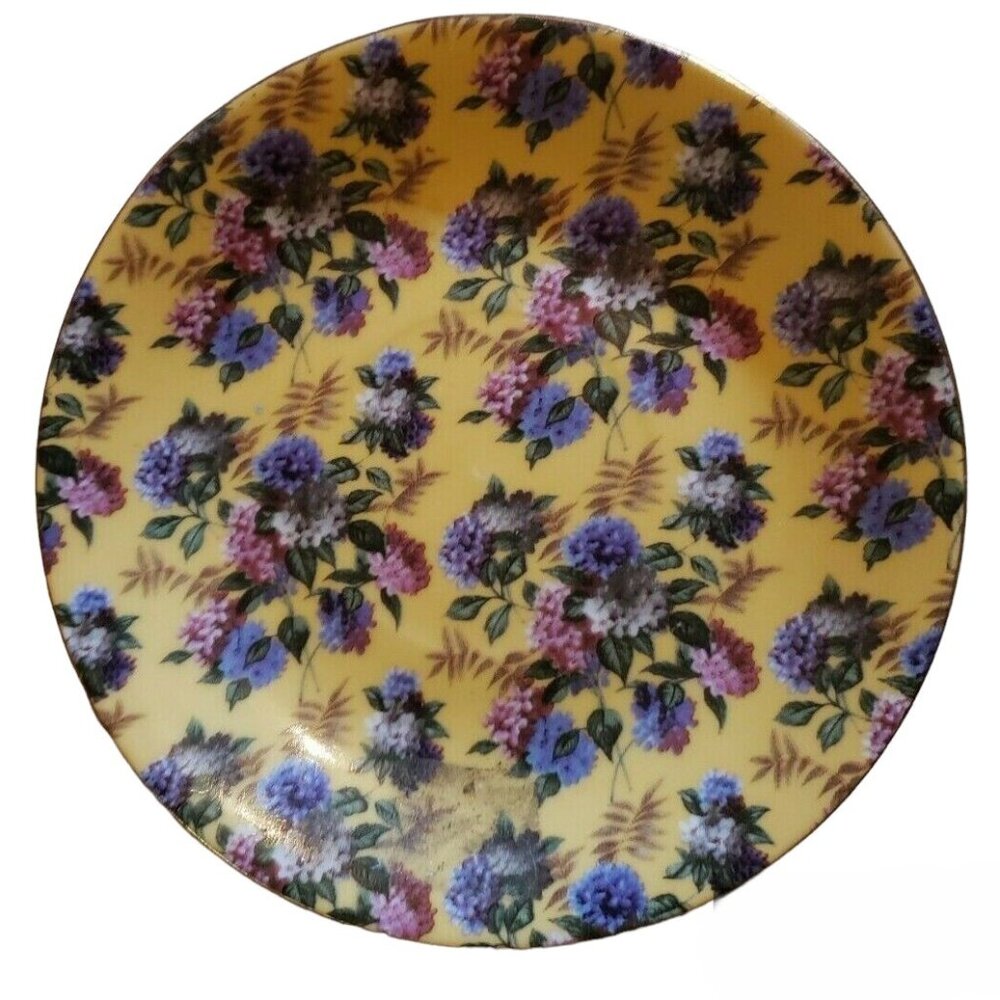 Style By Lava Teacup Saucer Yellow Floral Gold Trim